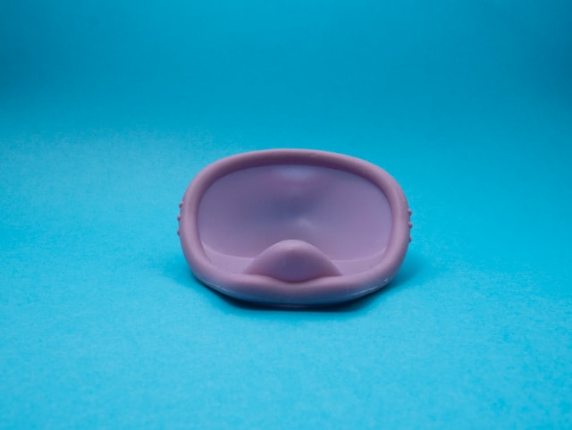 Purple diaphragm on blue background
