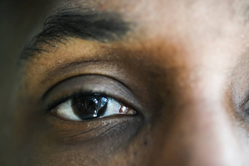 Macro shot of brown eyes awareness for eye cancer