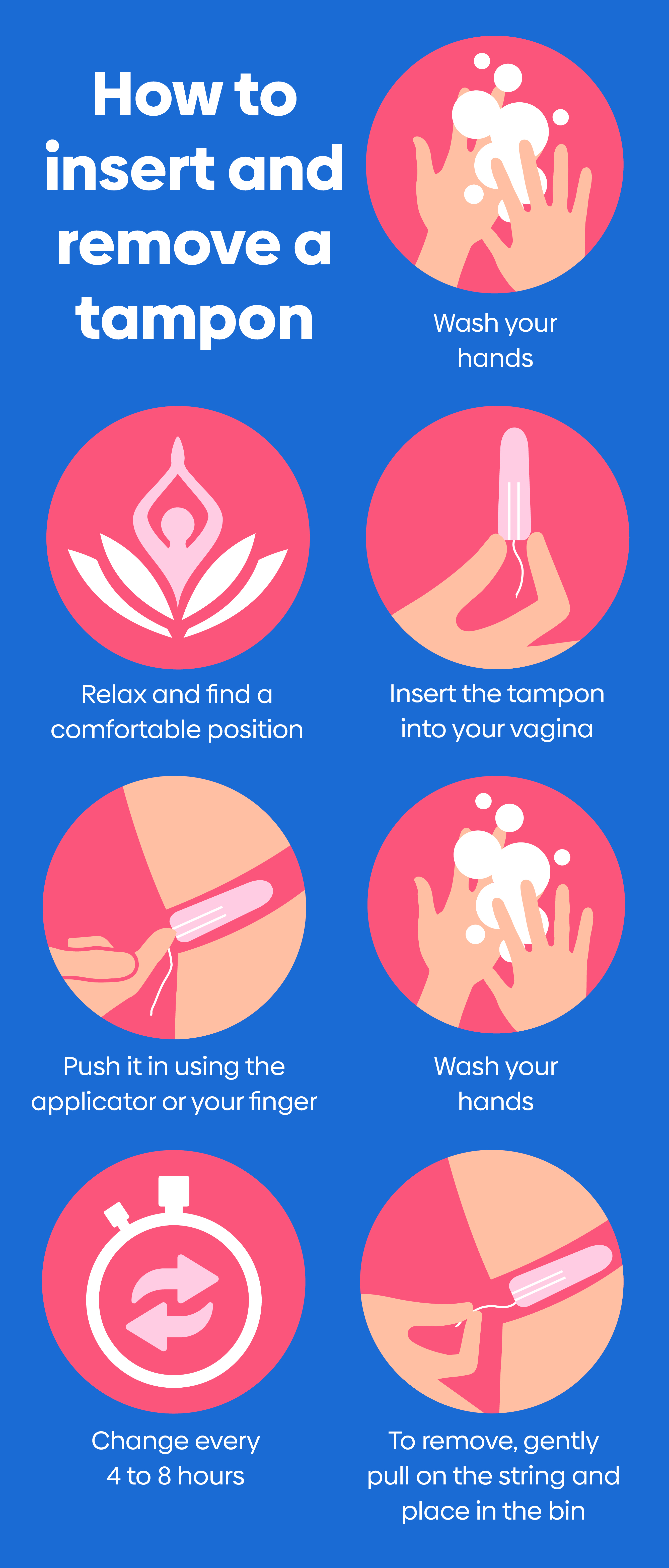 How to put in a tampon for beginners: Tampon types, removal, and more