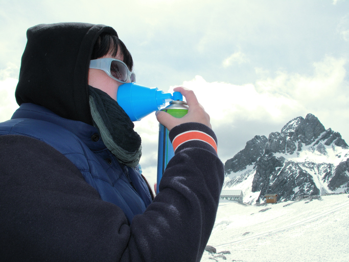 Woman with altitude sickness