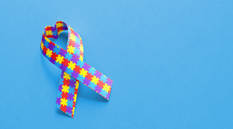 Heart Shaped Autism Awareness Ribbon 