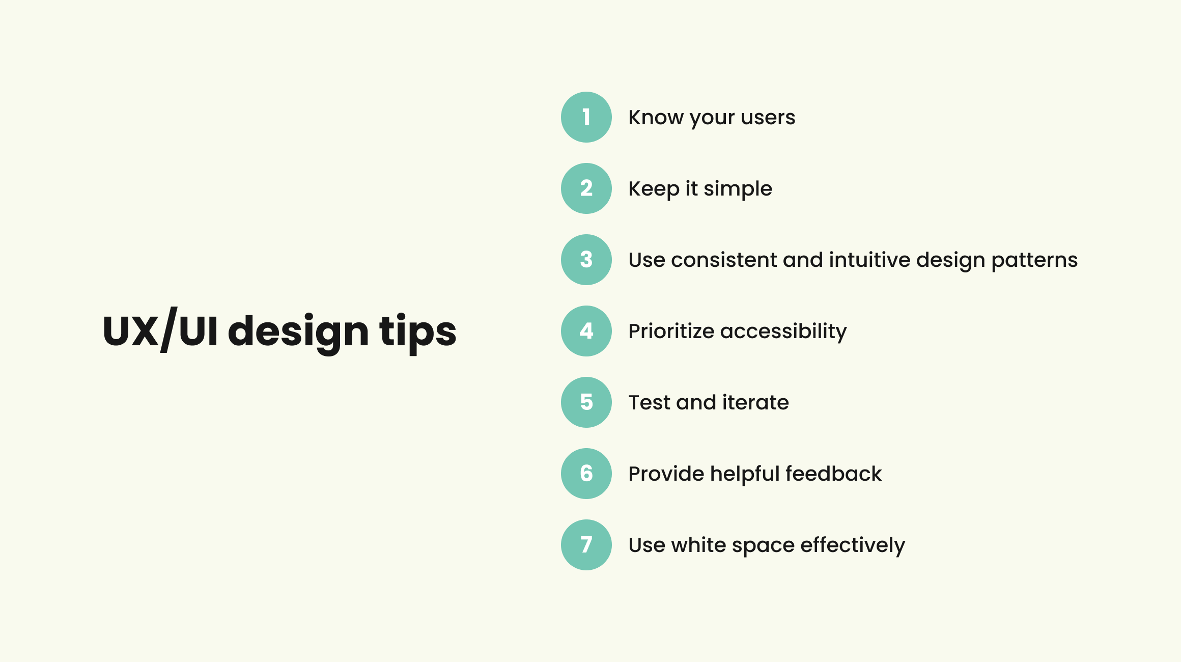 Best practices for UX/UI design