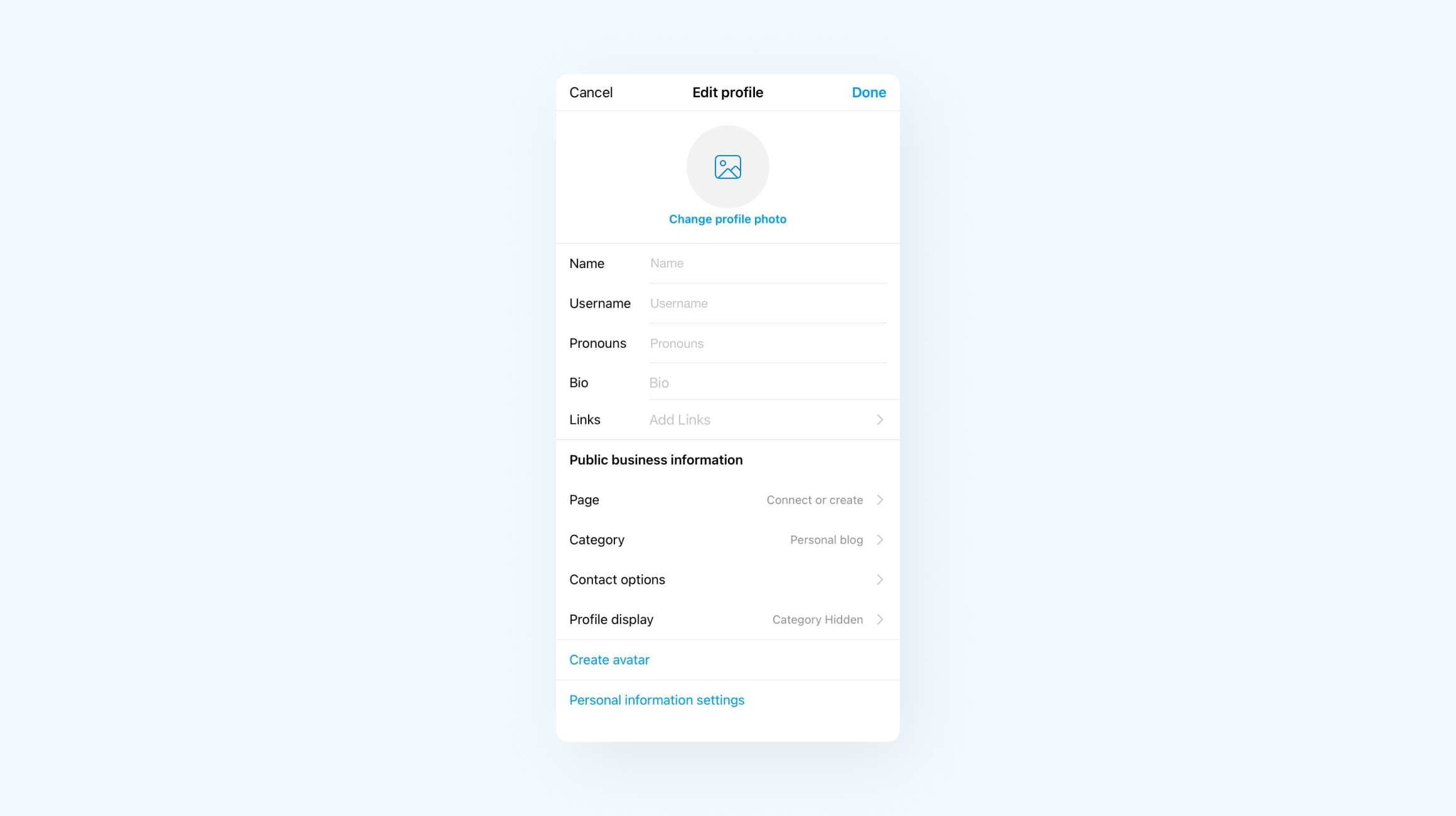 User profile