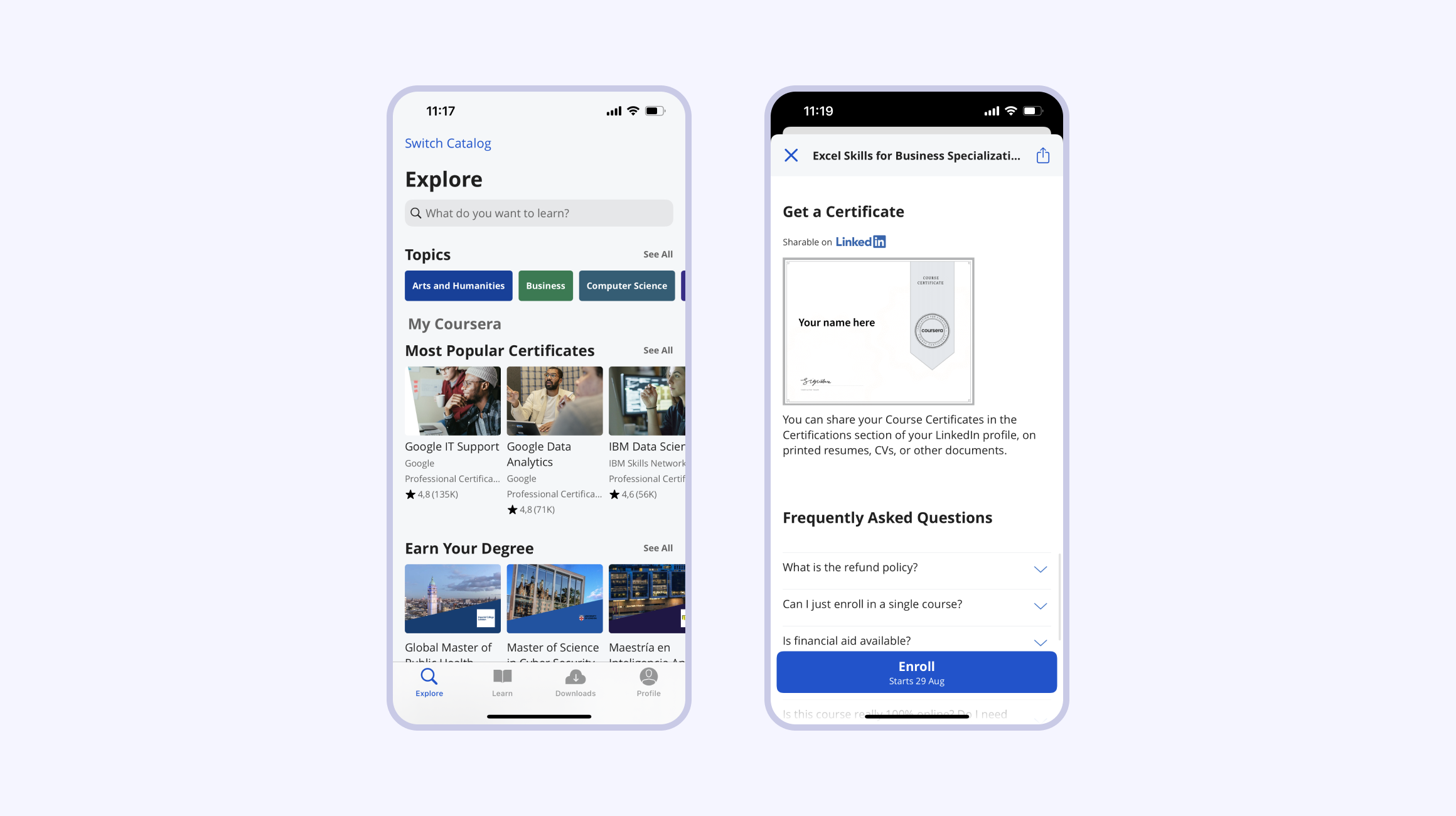 Coursera app