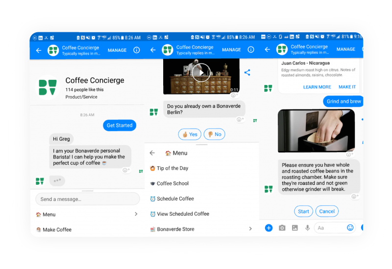 Chatbot makes a cup of coffee
