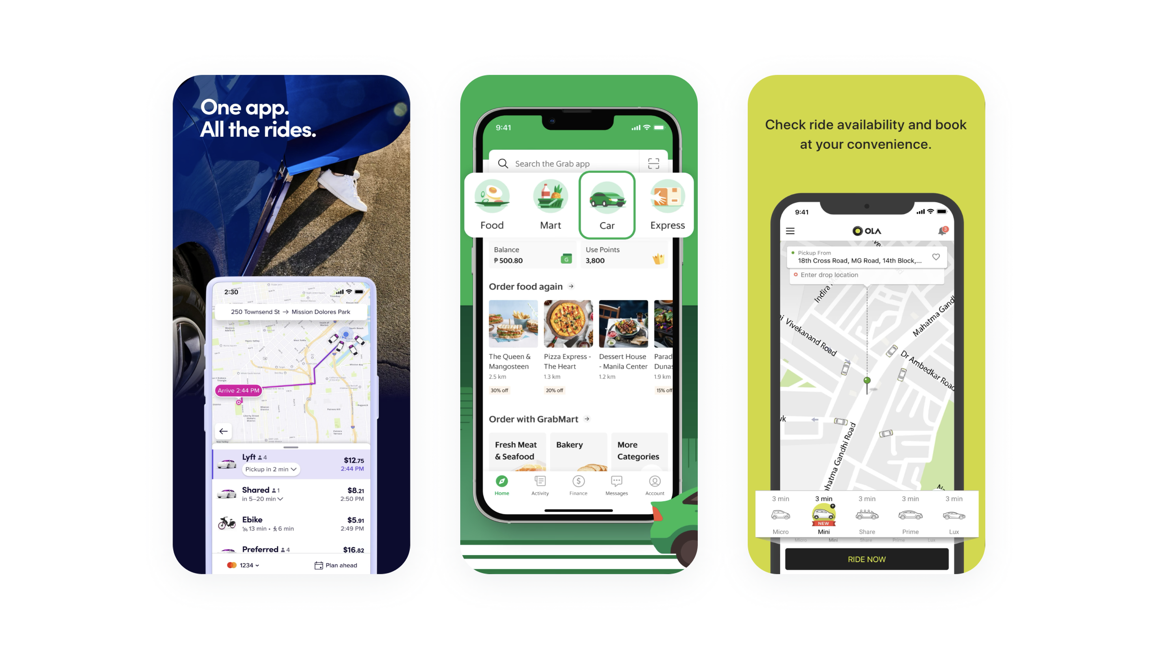 Lyft, Grab, and Ola