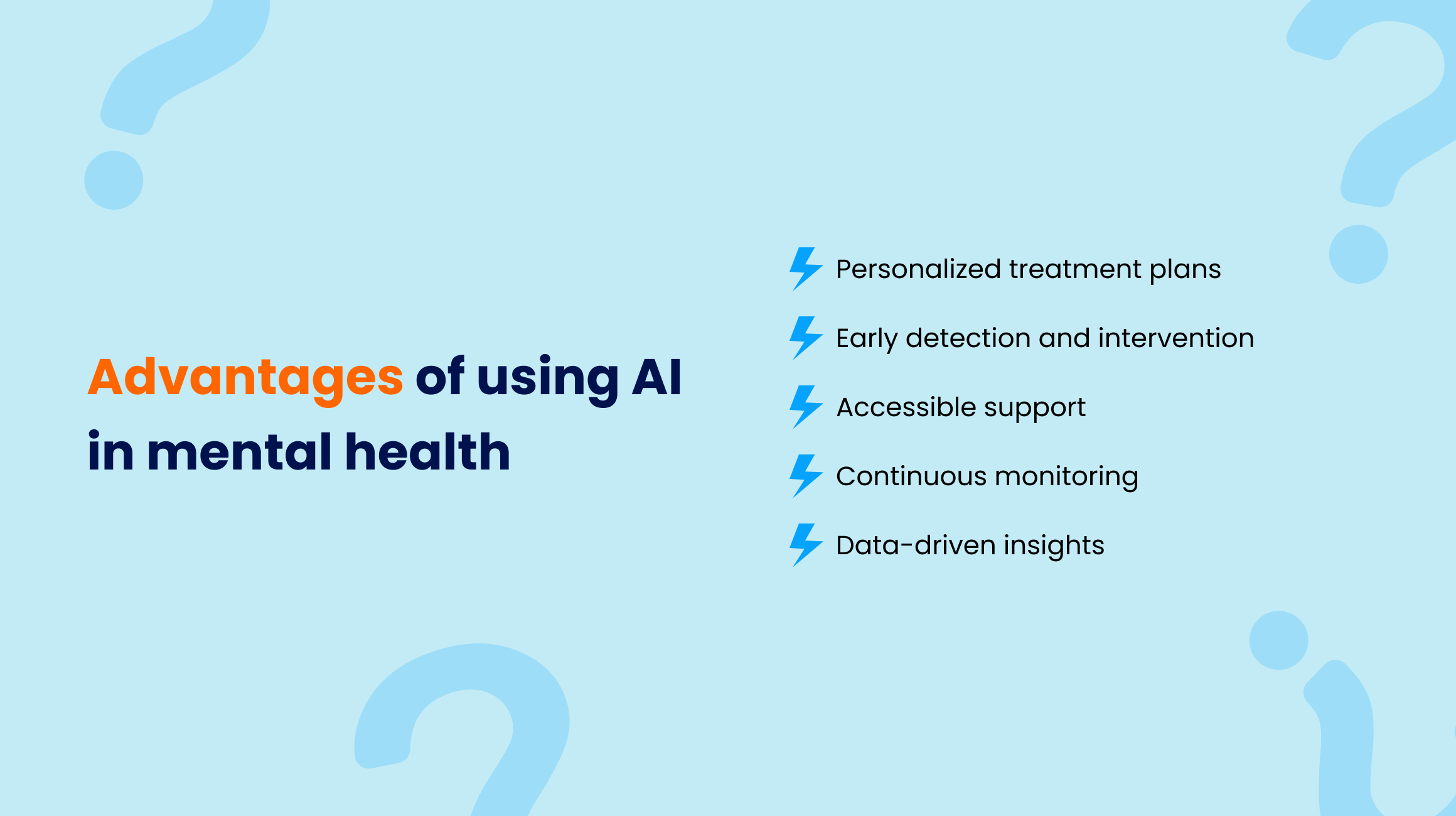 Advantages of using AI in mental health