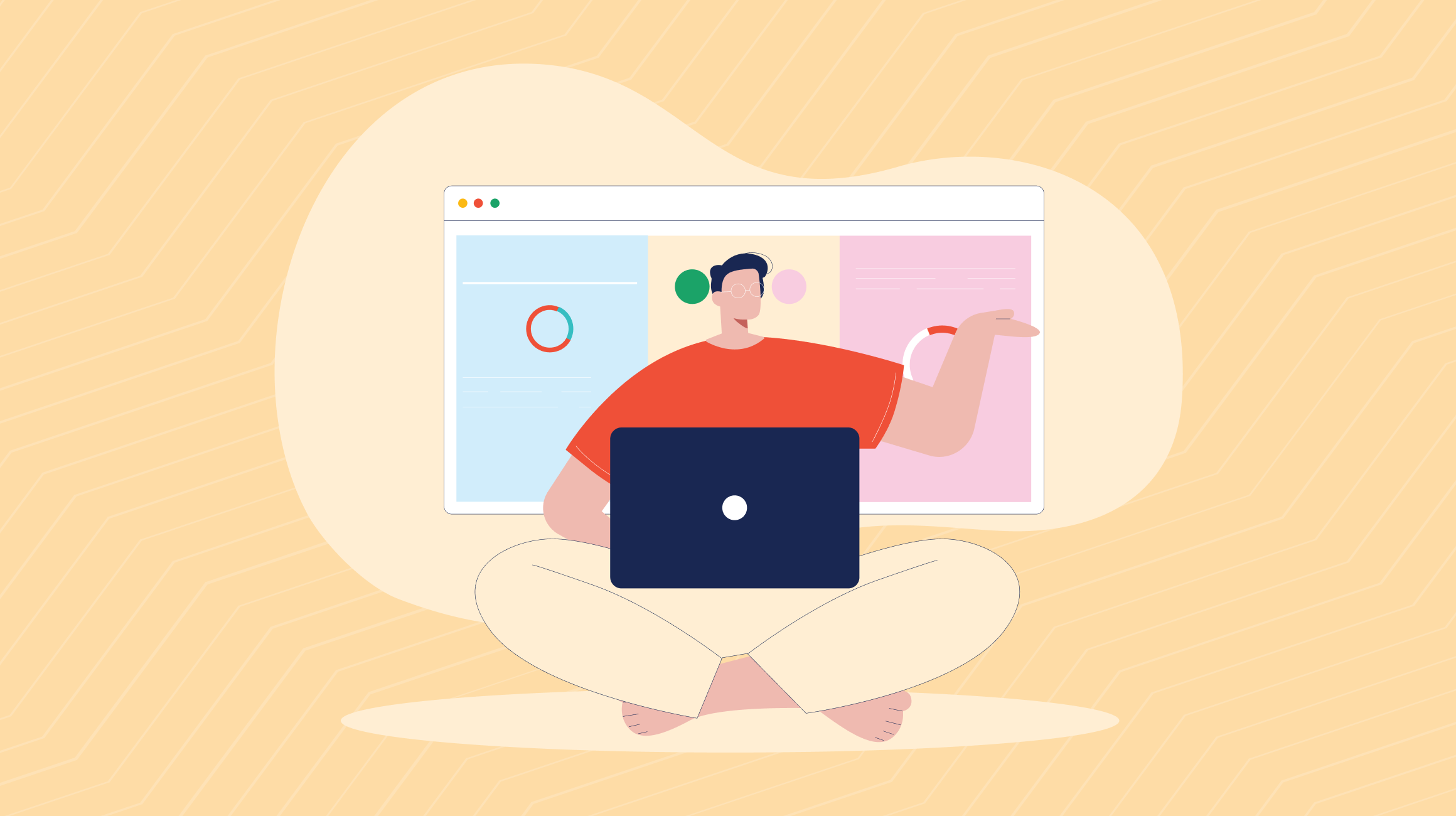 Investment app development Illustration