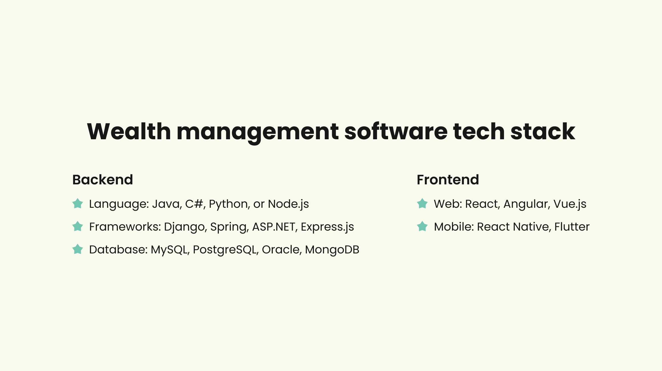 The right technology stack