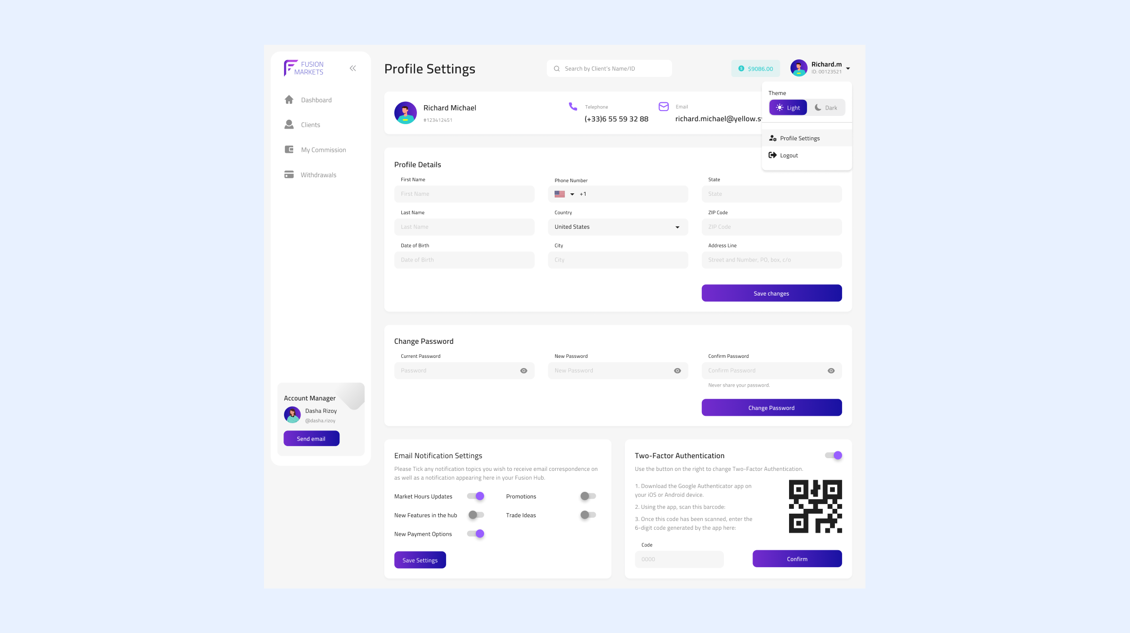 Account management