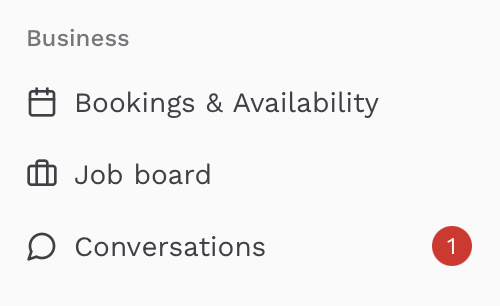 Screenshot: Where Conversation panel is for guides