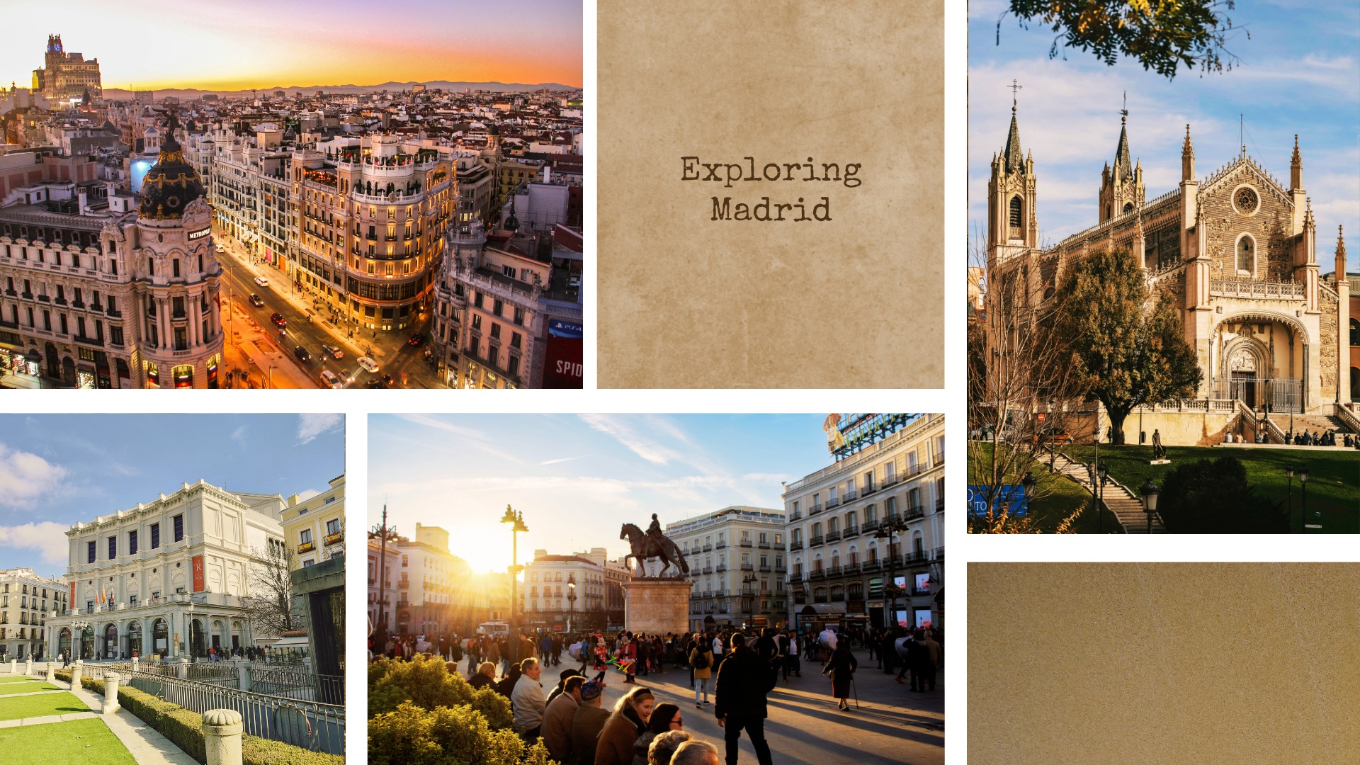 Collage of locations in Madrid