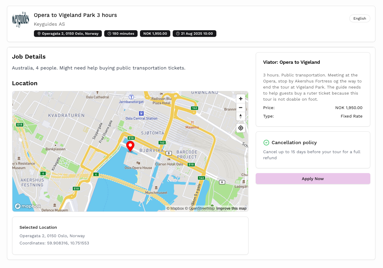Screenshot Job Details