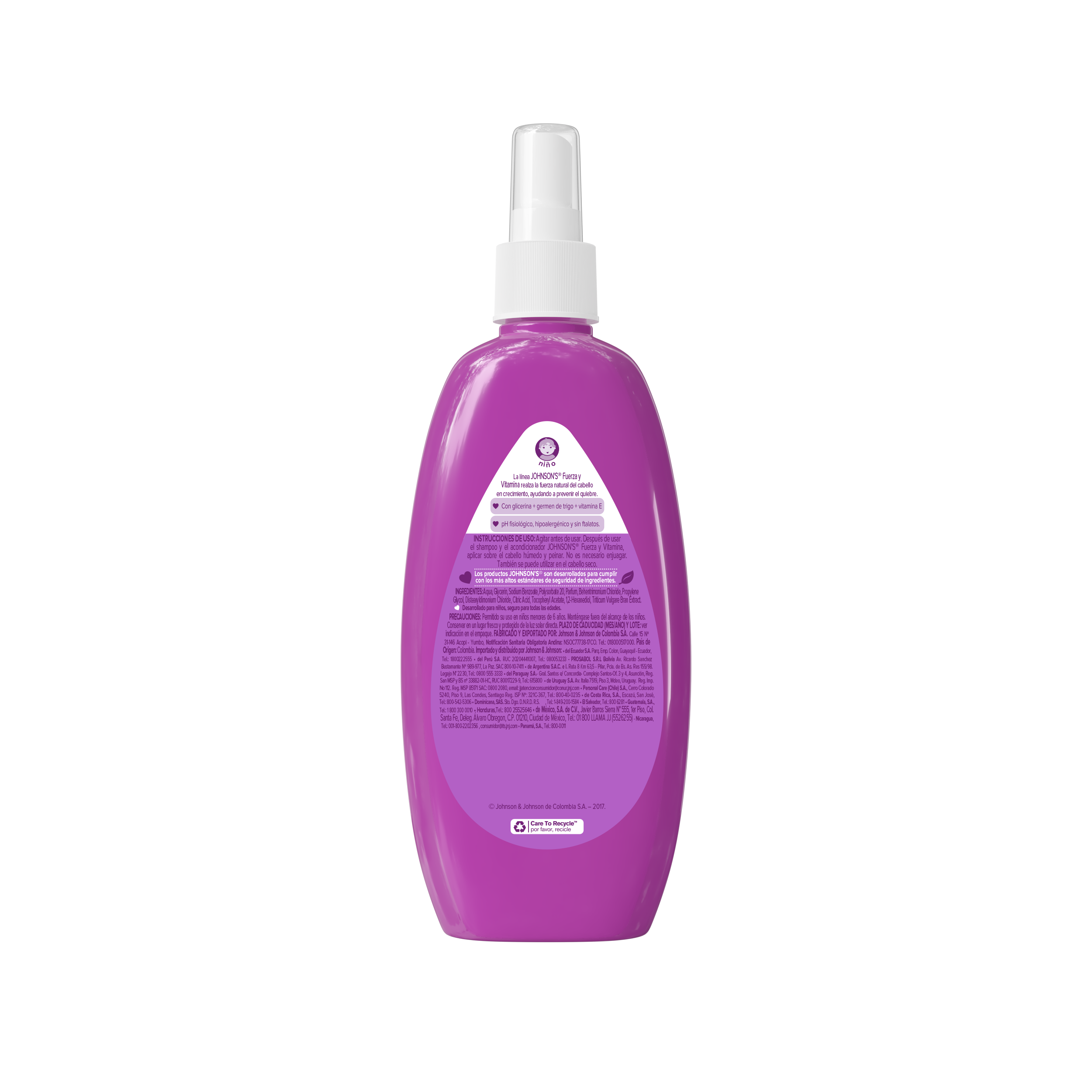 JOHNSON’S® spray para peinar fuerza y vitamina