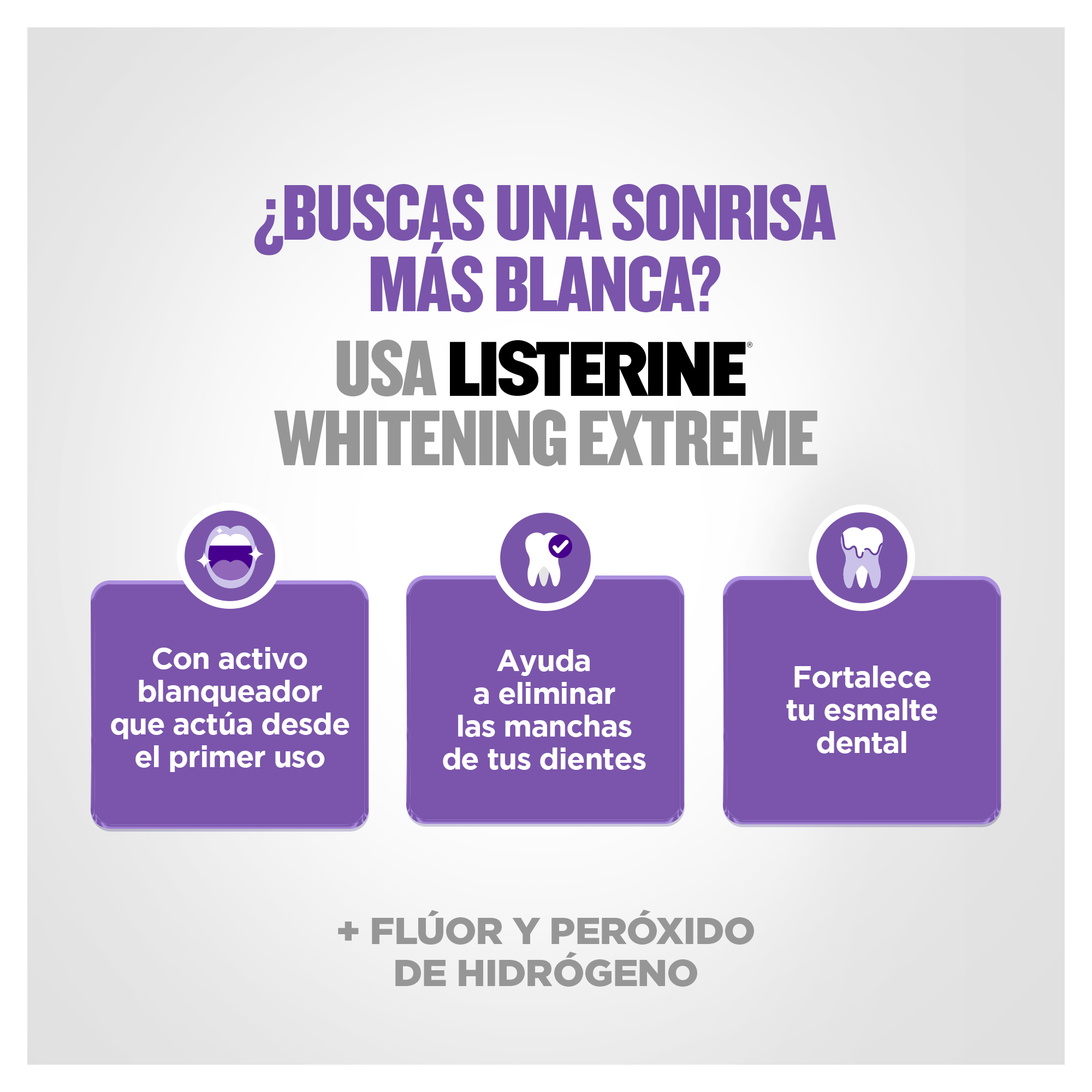 LISTERINE® Whitening Extreme Frescura Suave - Text Content