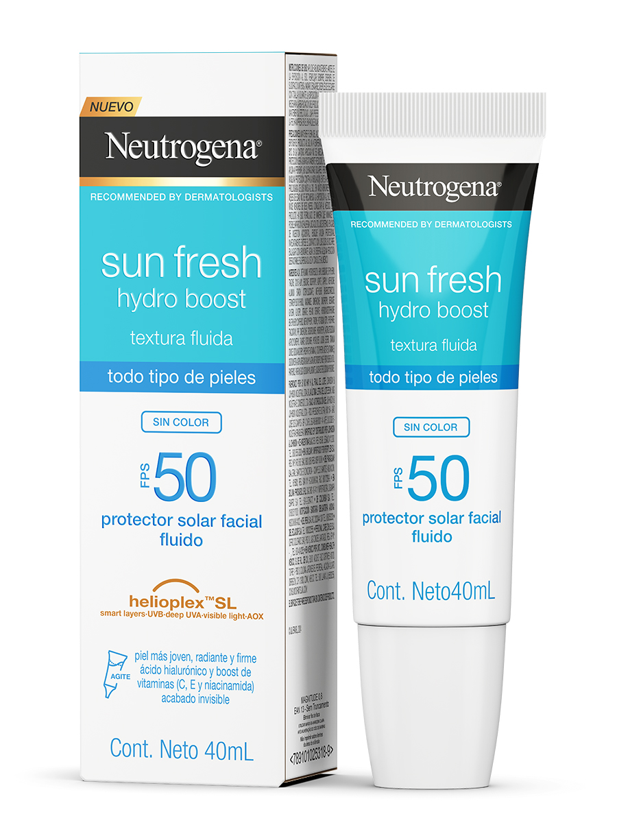 Neutrogena Sun Fresh Hydro Boost Sin Color FPS 50 40mL FRONT CAJA
