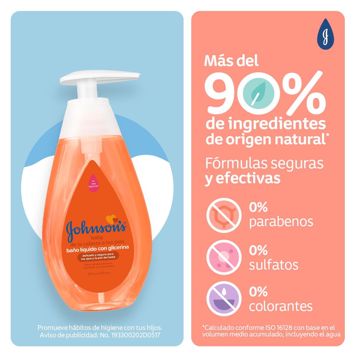 JOHNSON'S® baby baño líquido de la cabeza a los pies