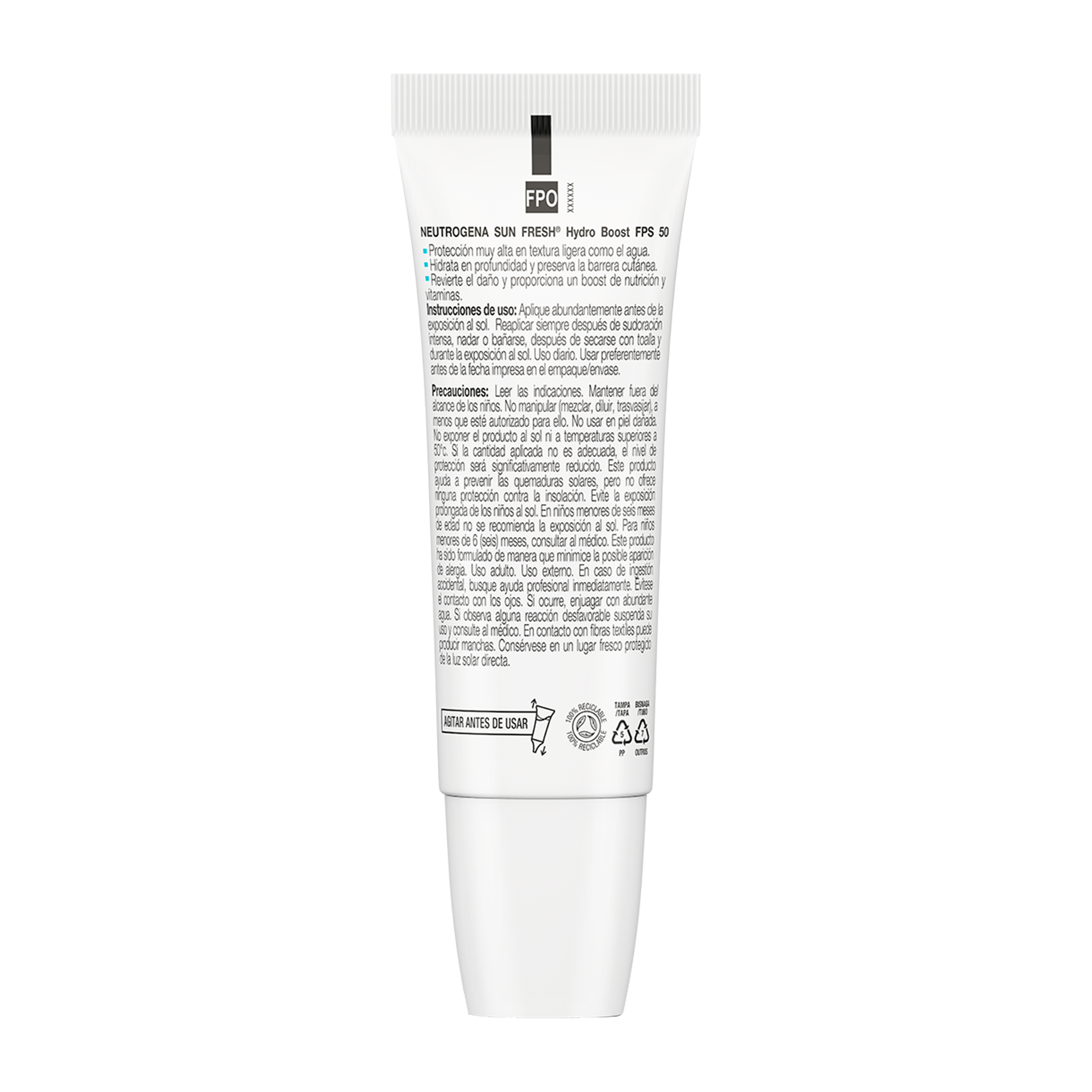 Sun Fresh Hydro Boost Sin Color Fps 50 40 ml BACK