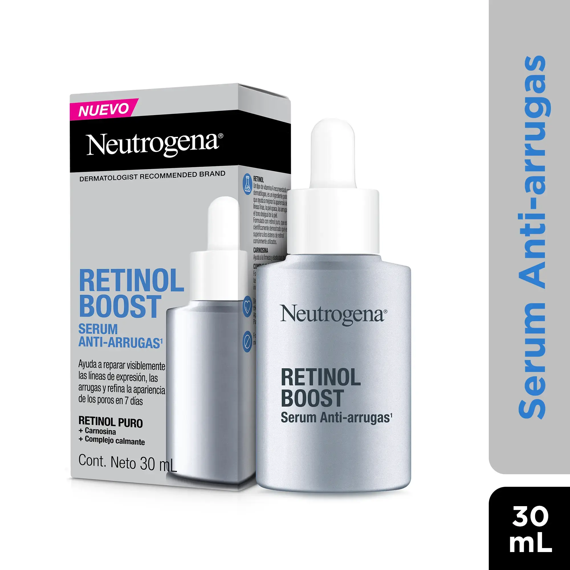 Neutrogena® Serum Anti-Arrugas Retinol Boost con Retinol Puro 30ml​