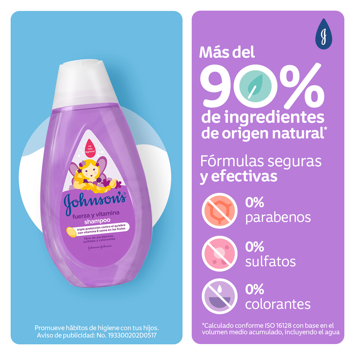 JOHNSON'S® shampoo fuerza y vitamina