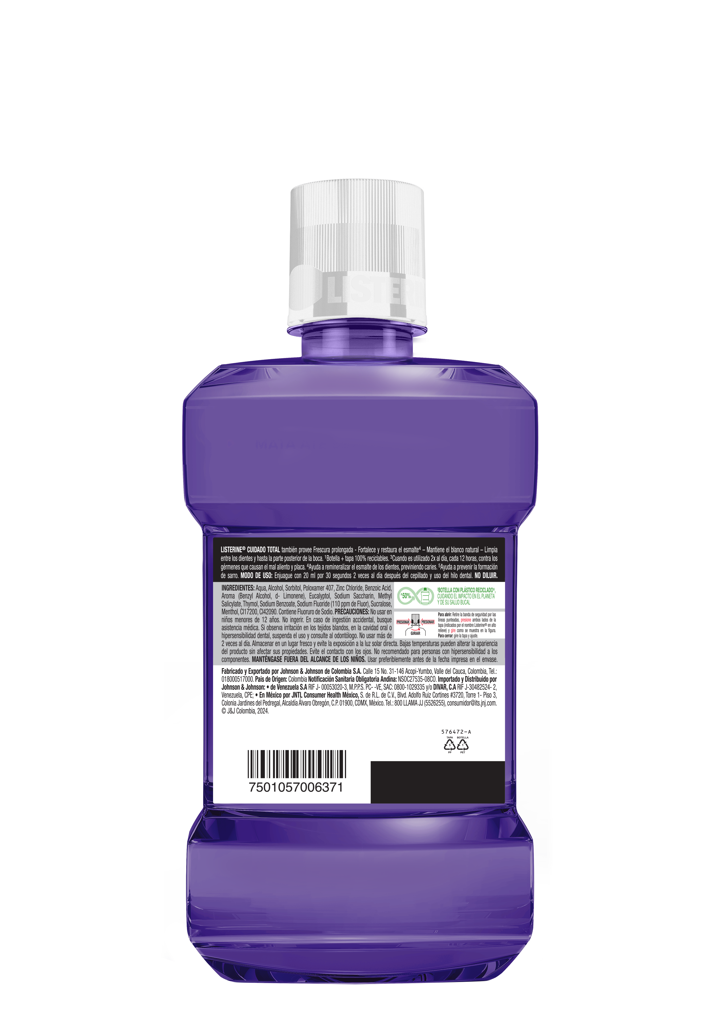 Enjuague Bucal LISTERINE®  Cuidado Total Frescura Intensa BACK
