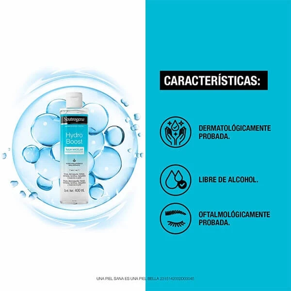 COMPARTIR Agua Micelar Desmaquillante Neutrogena® Hydro Boost® - características