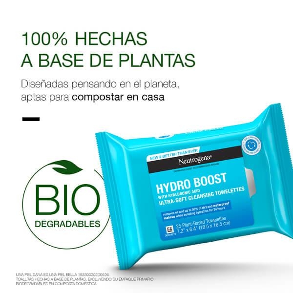 Toallitas Limpiadoras Hydro Boost Desmaquillantes