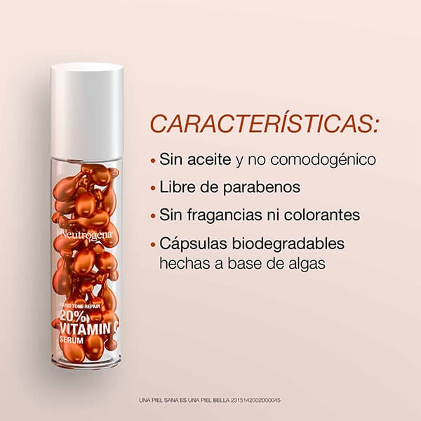 Serum Facial en Cápsulas Neutrogena® Rapid Tone Repair 30 piezas - características