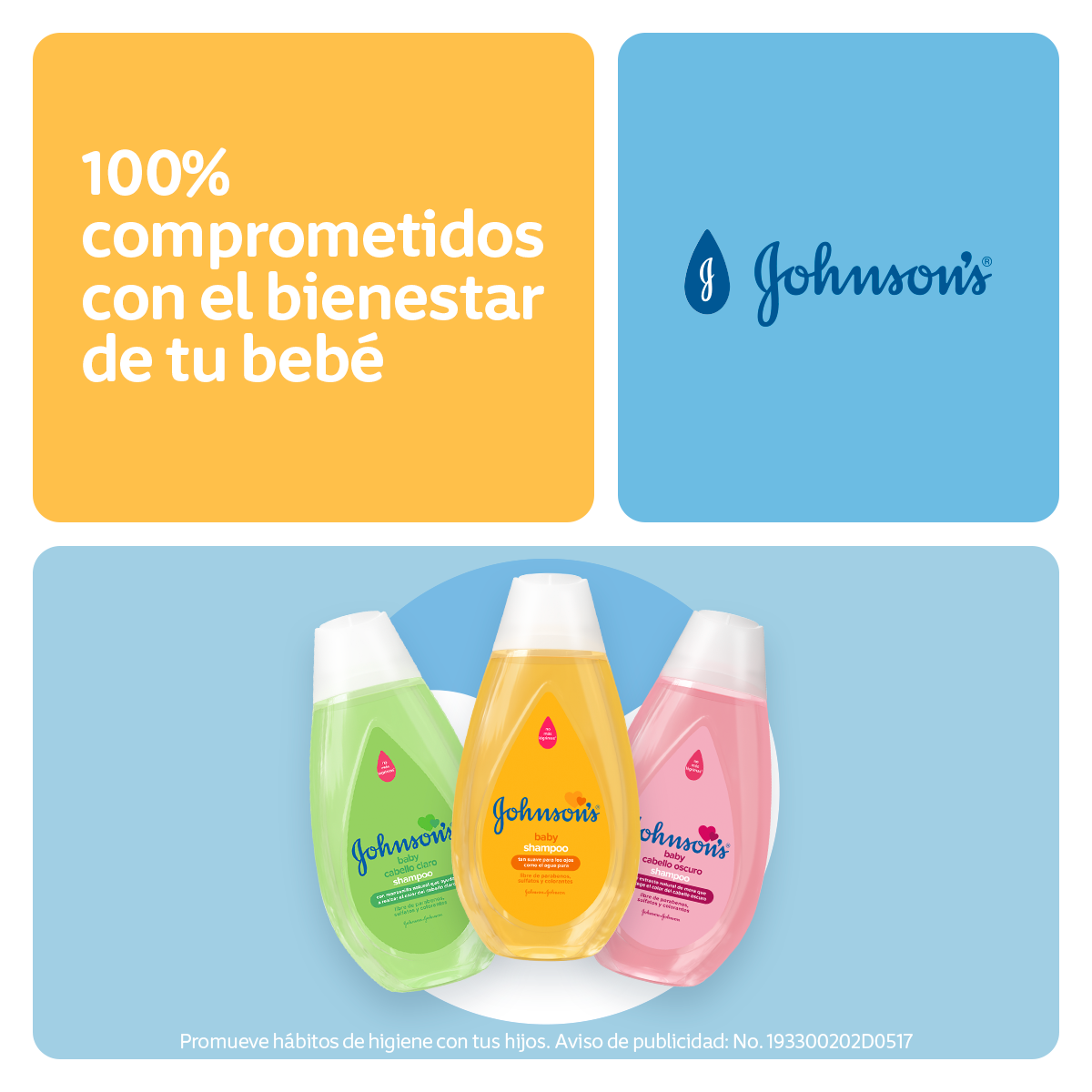 JOHNSON'S® baby shampoo original con pH balanceado