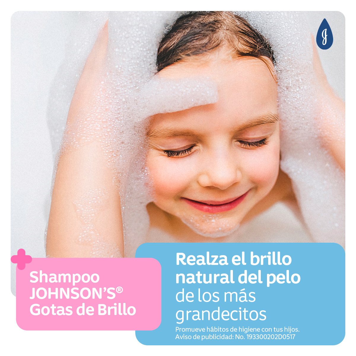 JOHNSON'S® shampoo gotas de brillo