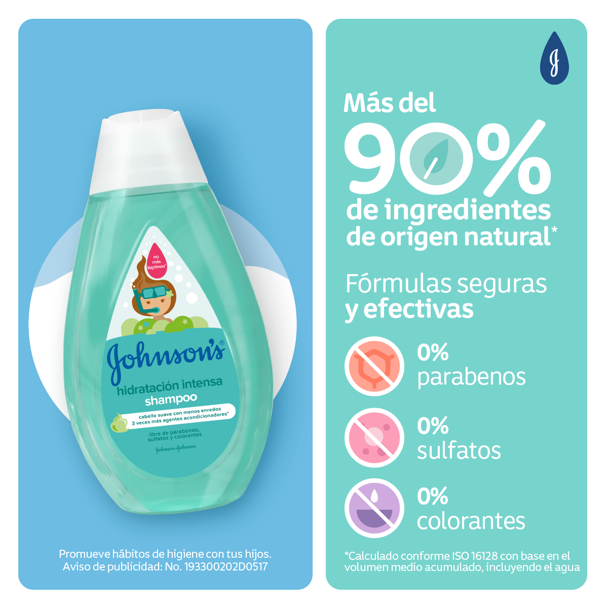 JOHNSON'S® shampoo hidratación intensa