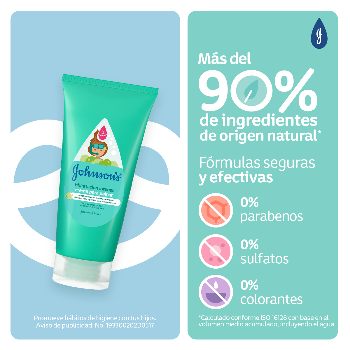 JOHNSON’S® crema para peinar hidratación intensa