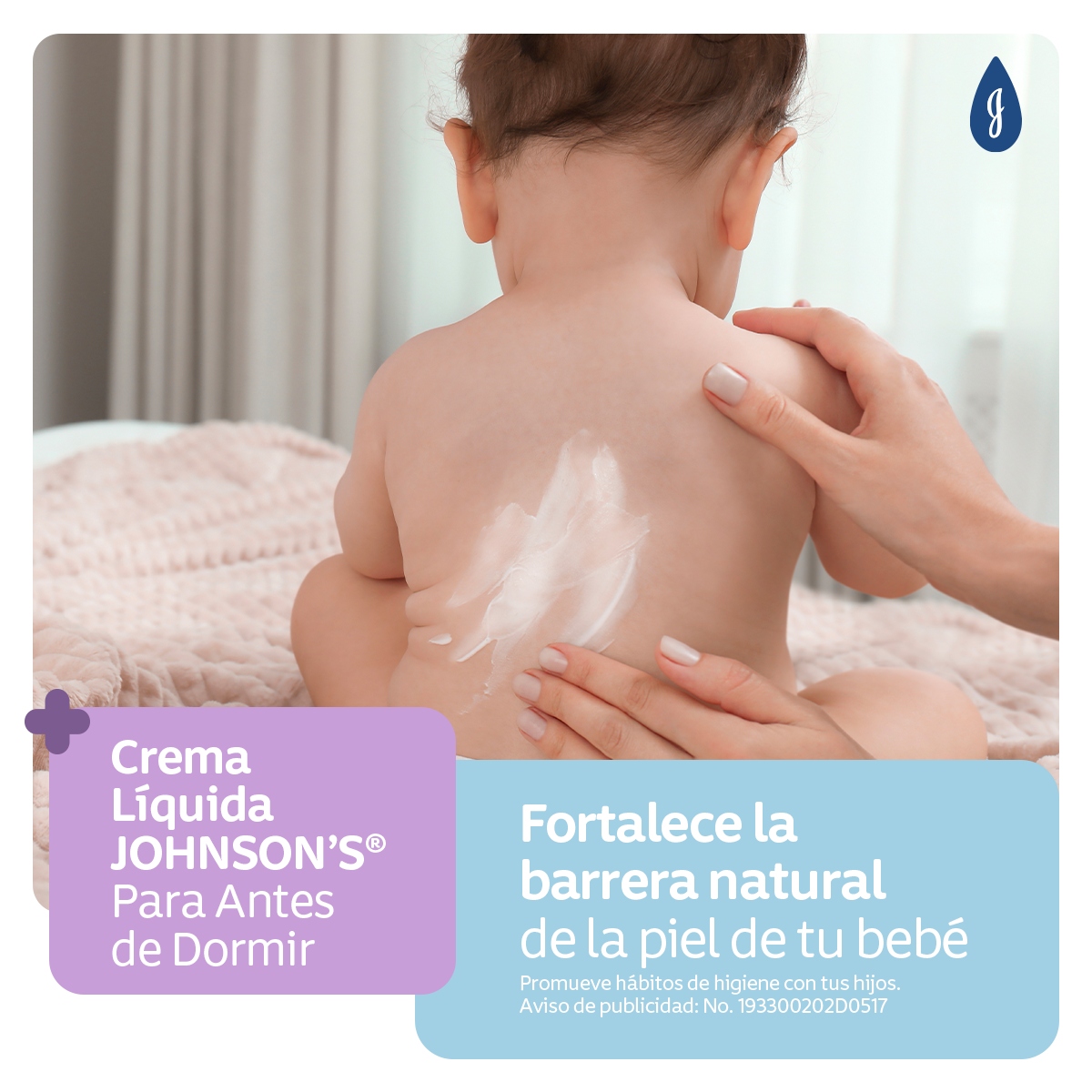 JOHNSON'S® crema hidratante para antes de dormir