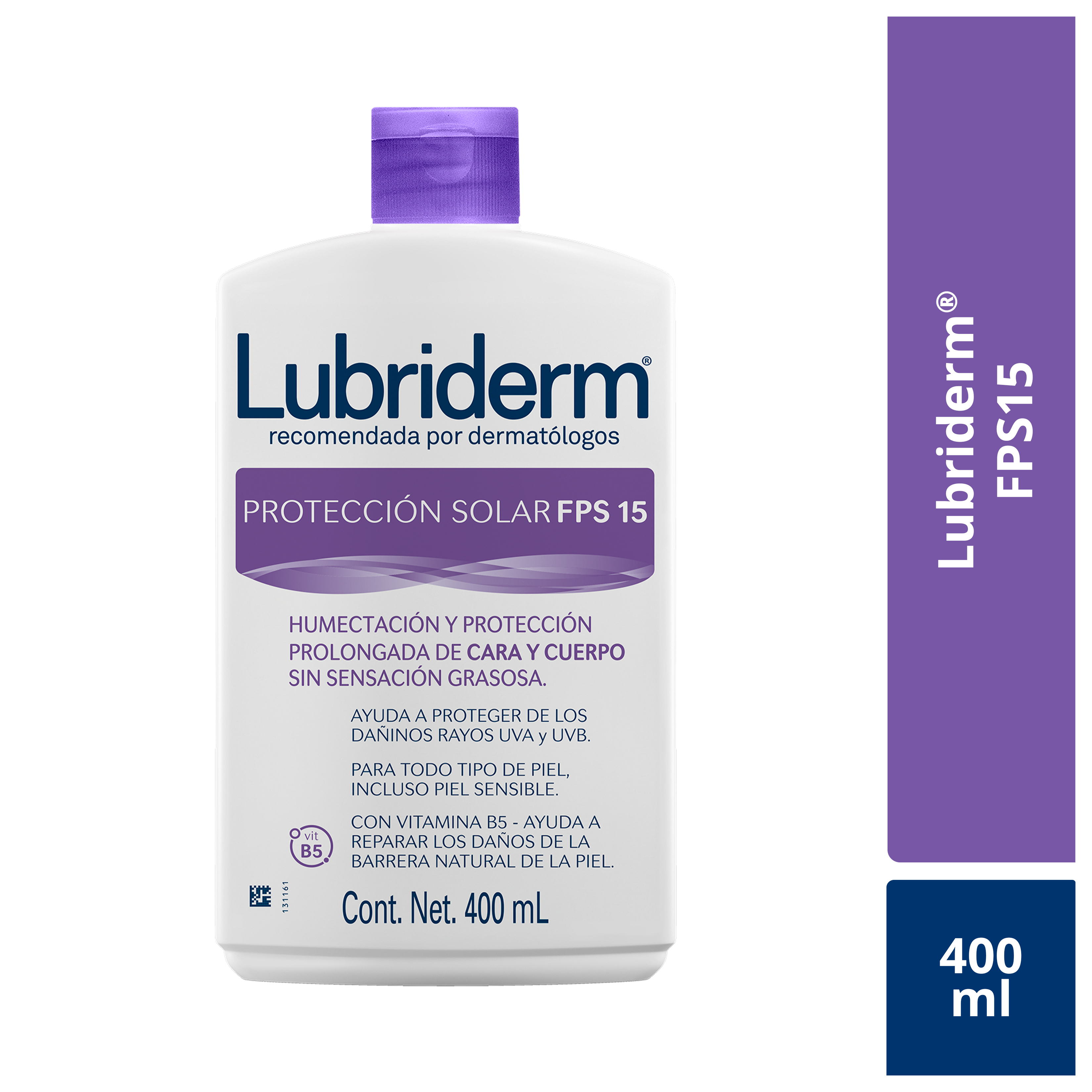 LUBRIDERM® UV-15 PROTECCIÓN SOLAR TAPA MORADA - Ayuda a proteger de los rayos UVA y UVB