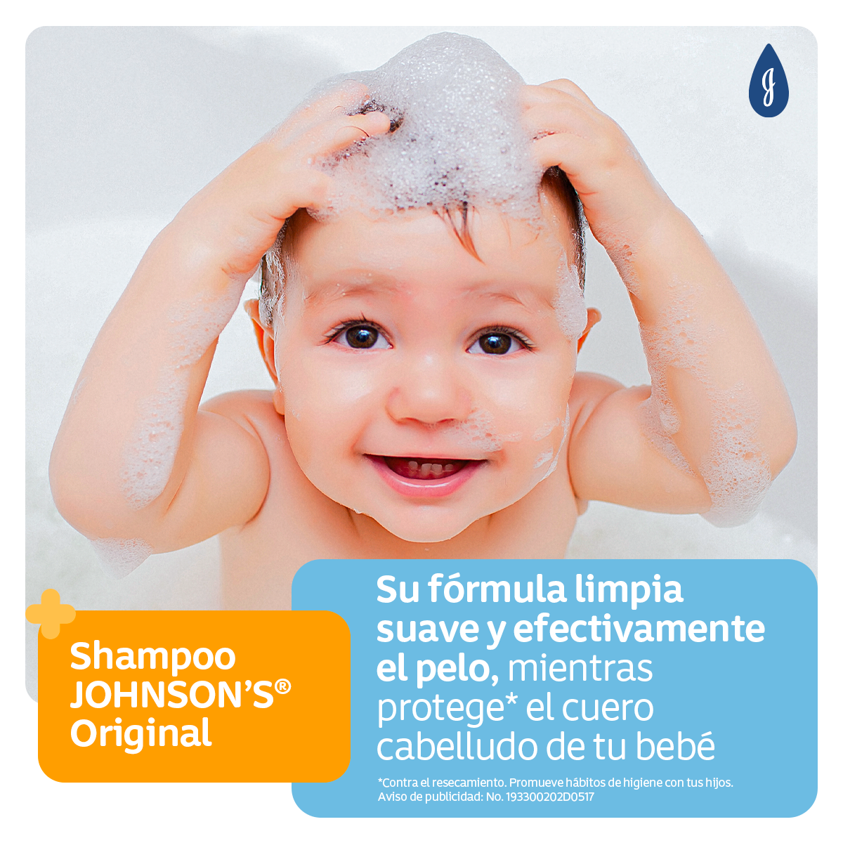 JOHNSON'S® baby shampoo original con pH balanceado