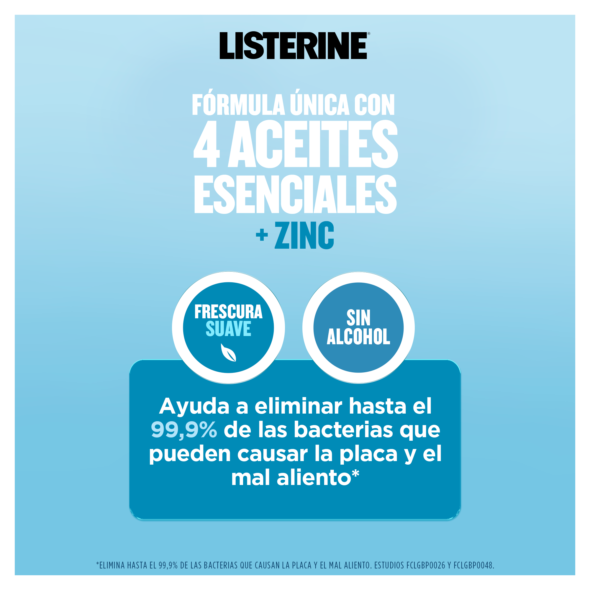 Fórmula única con 4 aceites esenciales + zinc
