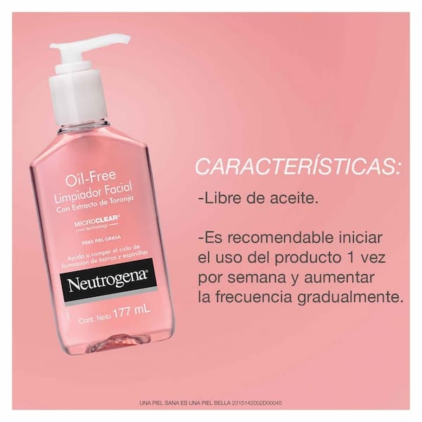 Gel limpiador oil free toronja características