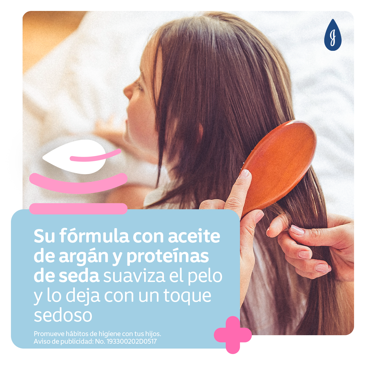 JOHNSON’S® spray para peinar gotas de brillo