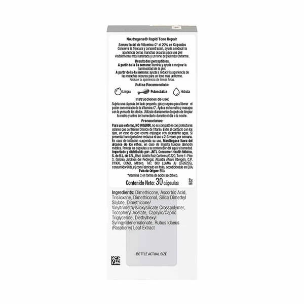 Serum Facial en Cápsulas Neutrogena® Rapid Tone Repair 30 piezas - back