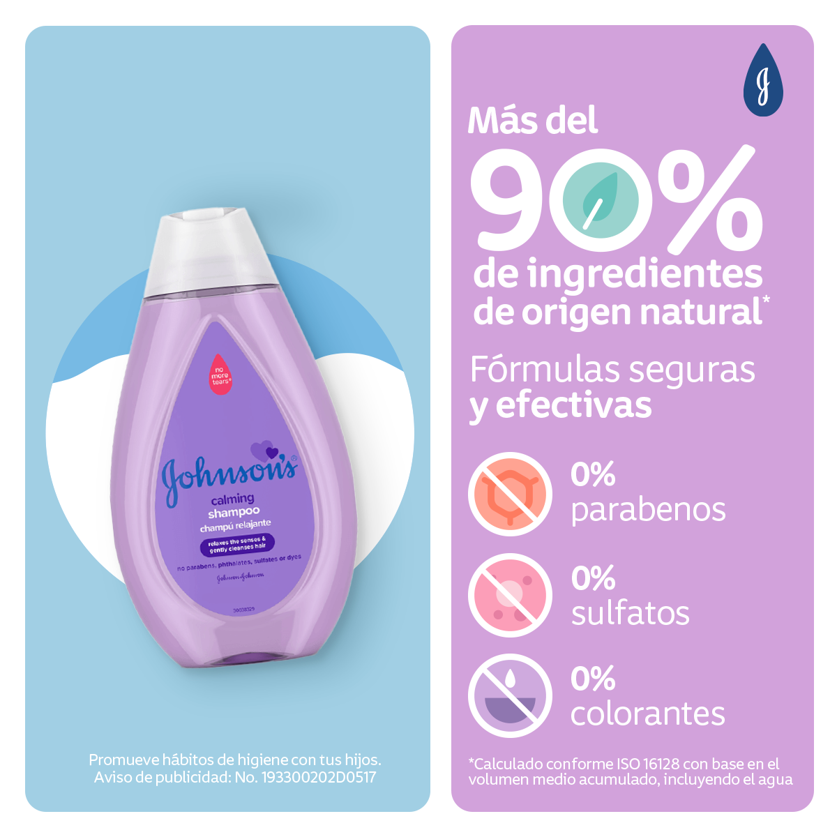 JOHNSON’S® shampoo para antes de dormir