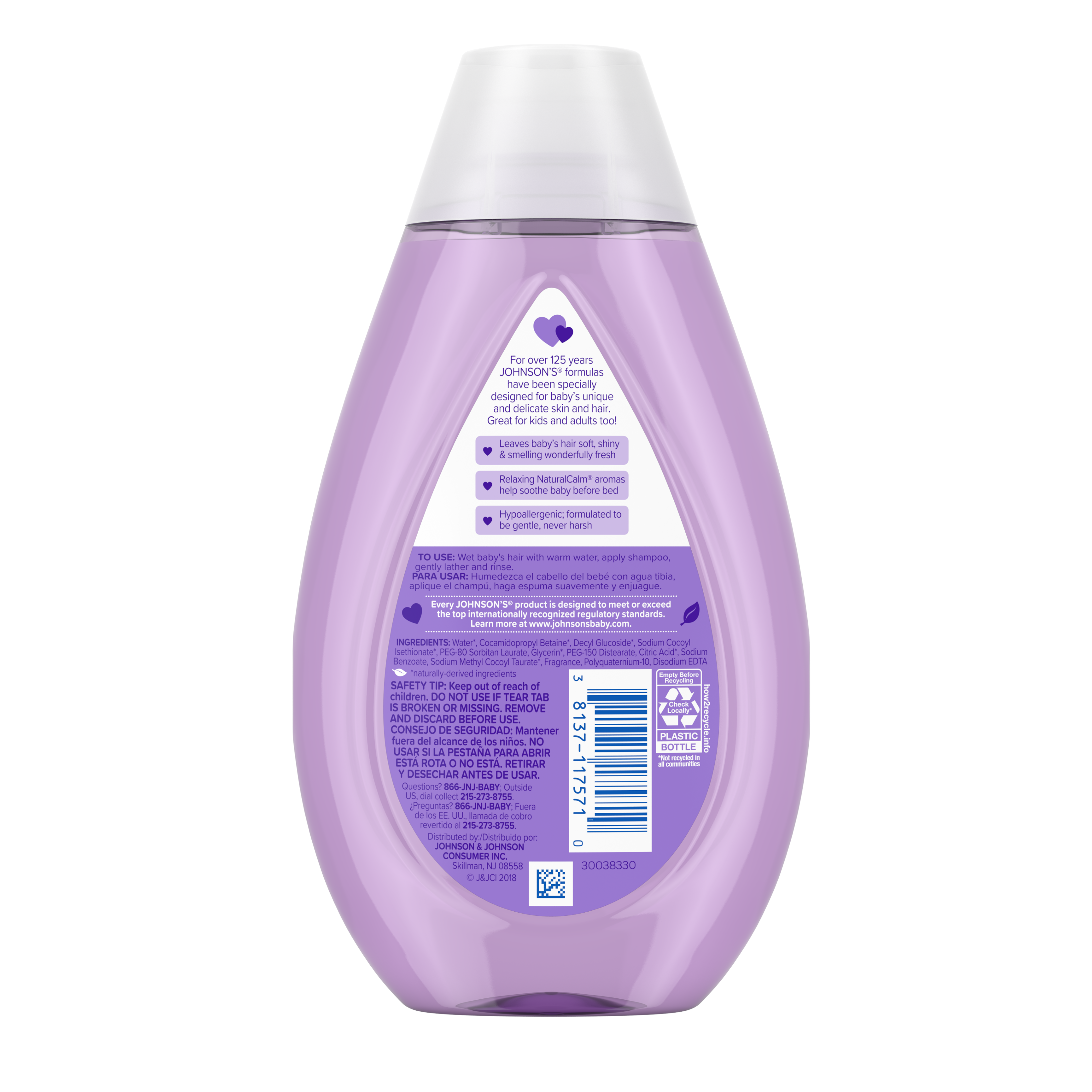 JOHNSON’S® shampoo para antes de dormir