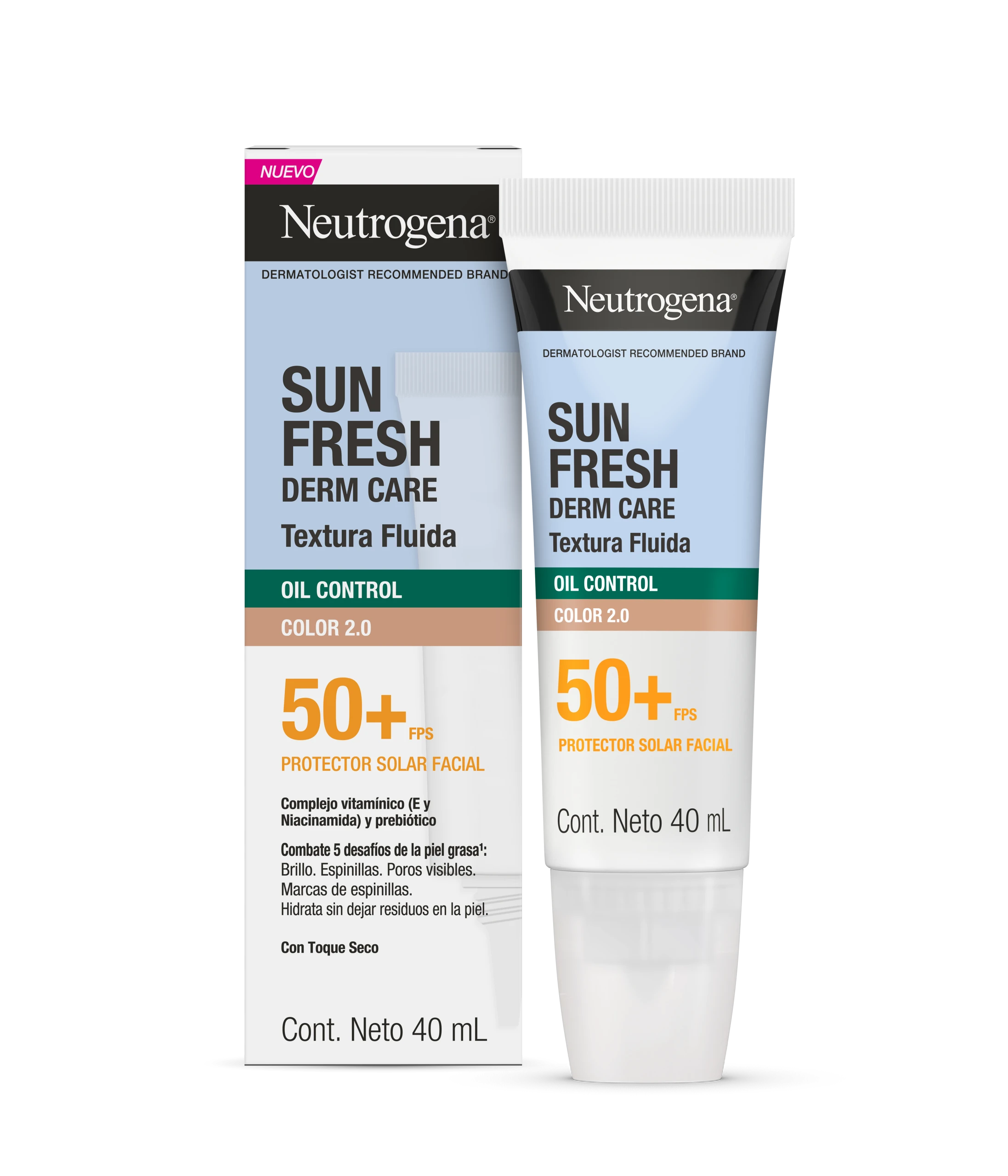 Protector Solar Facial Neutrogena Sun Fresh Oil Control Fluido Color - Package