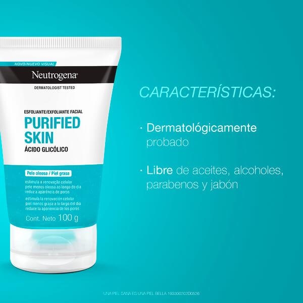 Exfoliante Facial Neutrogena® Purified Skin Ácido - Caracteristicas