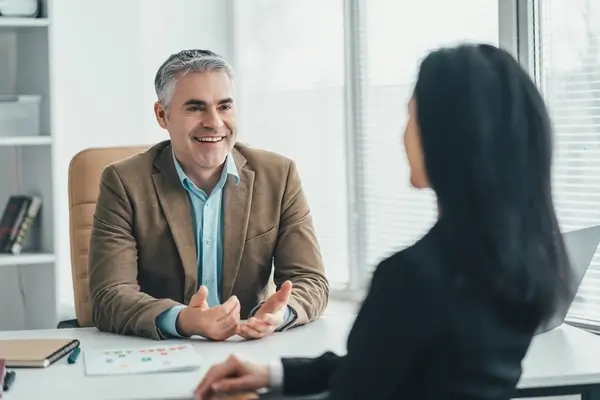 Two people having a conversation