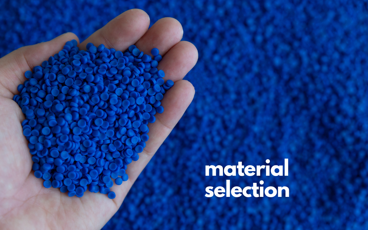 BAP-Hand holding blue resin - material selection