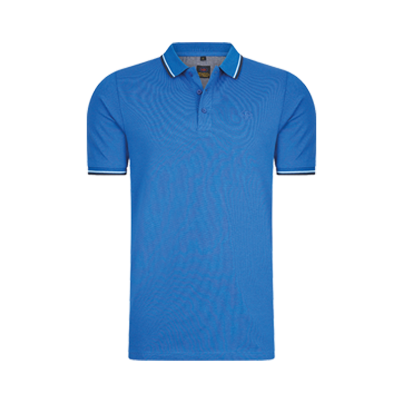 Mario Russo - Heren Polo SS Tipped Polo Edward - Blauw - Maat XL