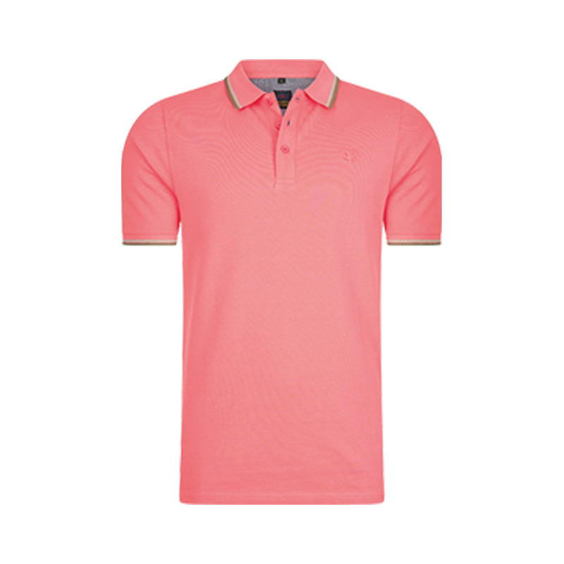 Mario Russo - Heren Polo SS Tipped Polo Edward - Roze - Maat L