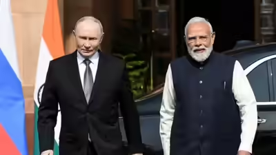 Putin and PM Modi at Presidential Dinner