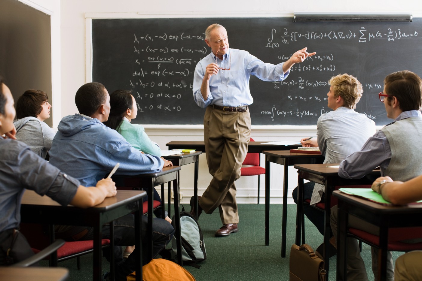 a group of students in a classroom