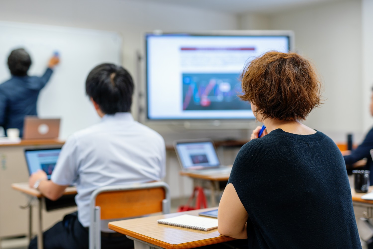 a group of students in a classroom